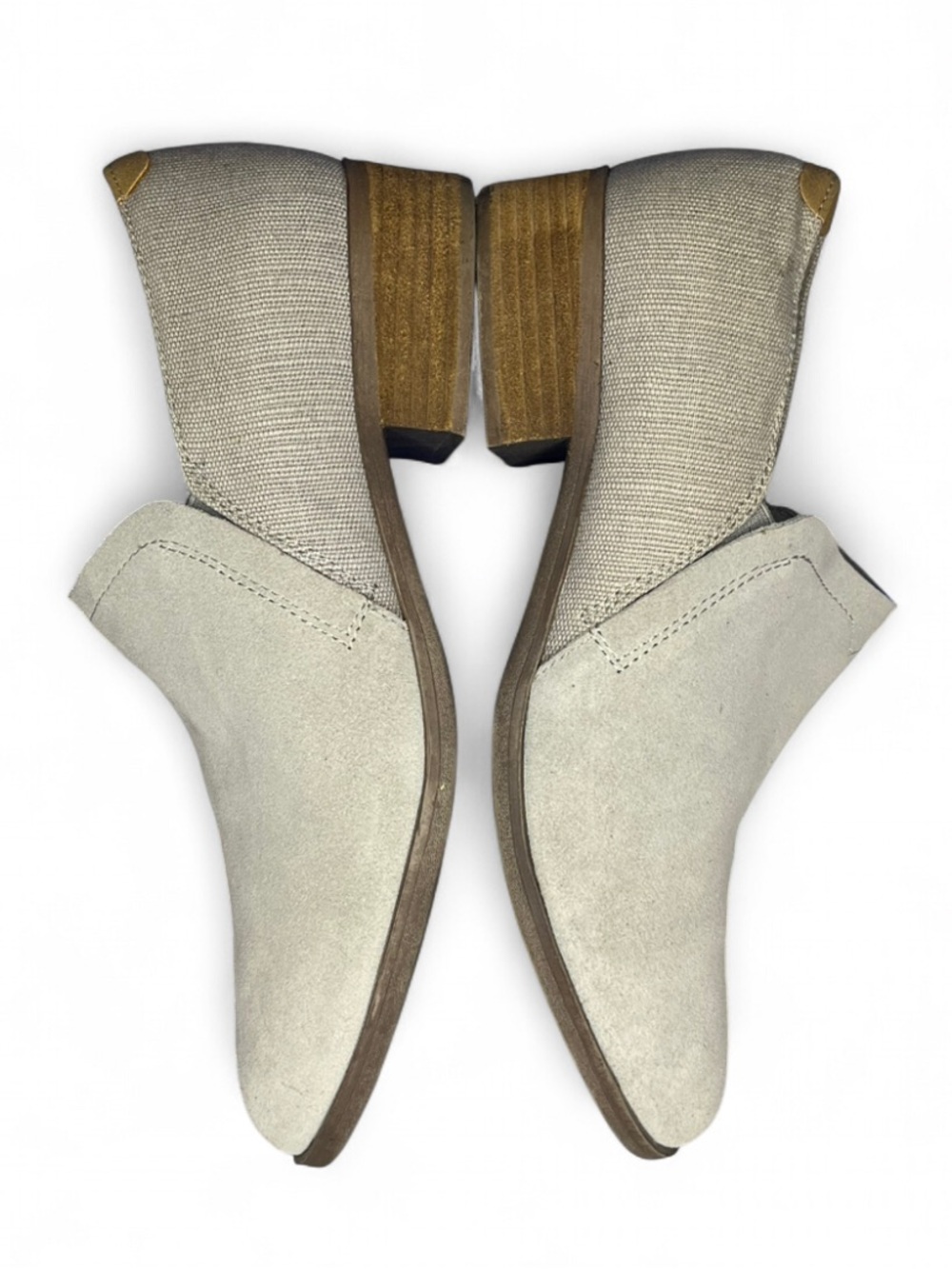 TOMS Drizzle Gray Shaye Heritage Canvas Low Suede Slip On Ankle Booties Size 11